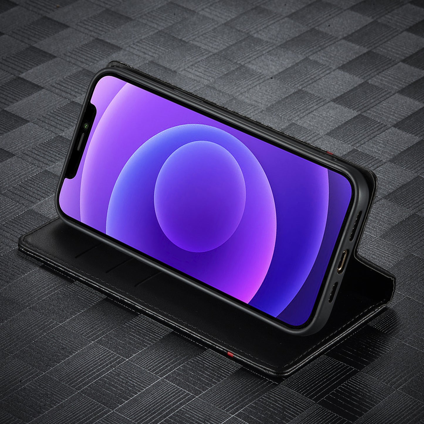 Leather Case Carbon Fiber Magnetic Mixed Style Protective Shell Phone Case