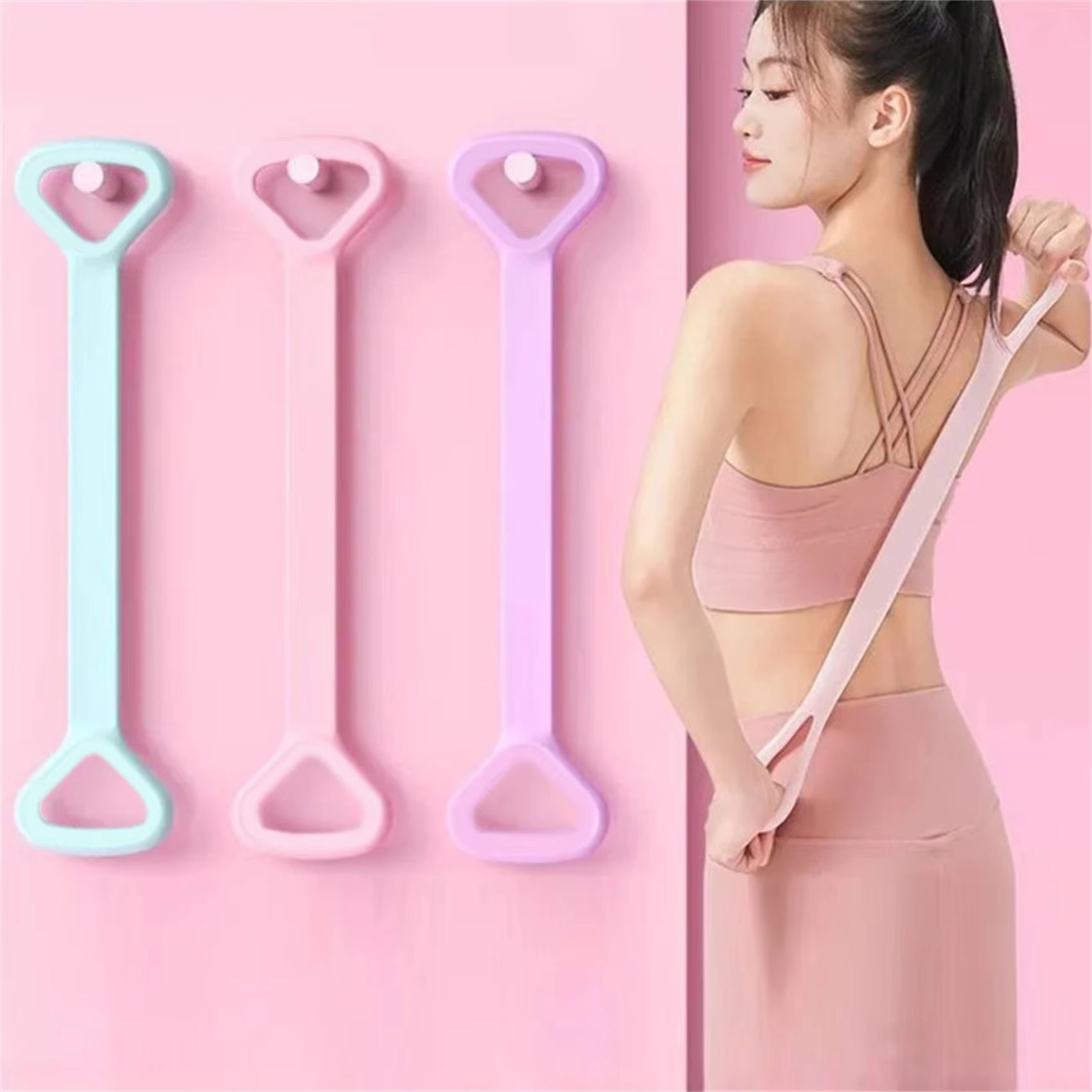 New 8-Character Puller Home Fitness Equipment Elastic Belt Yoga Auxiliary Female Open Shoulder Beauty Back Stretcher