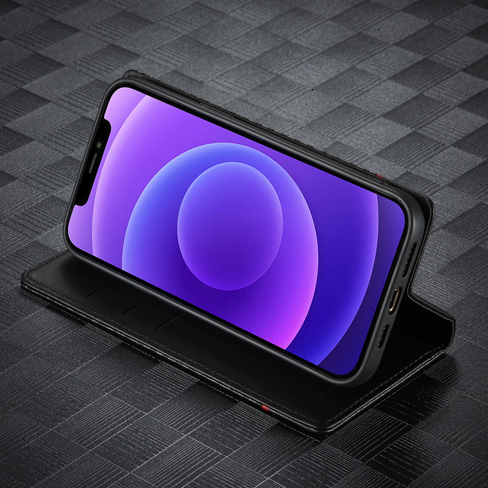 Leather Case Carbon Fiber Magnetic Mixed Style Protective Shell Phone Case