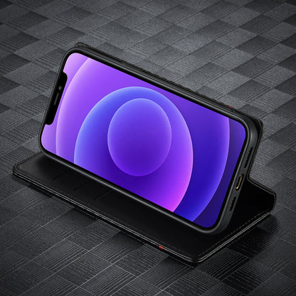 Leather Case Carbon Fiber Magnetic Mixed Style Protective Shell Phone Case