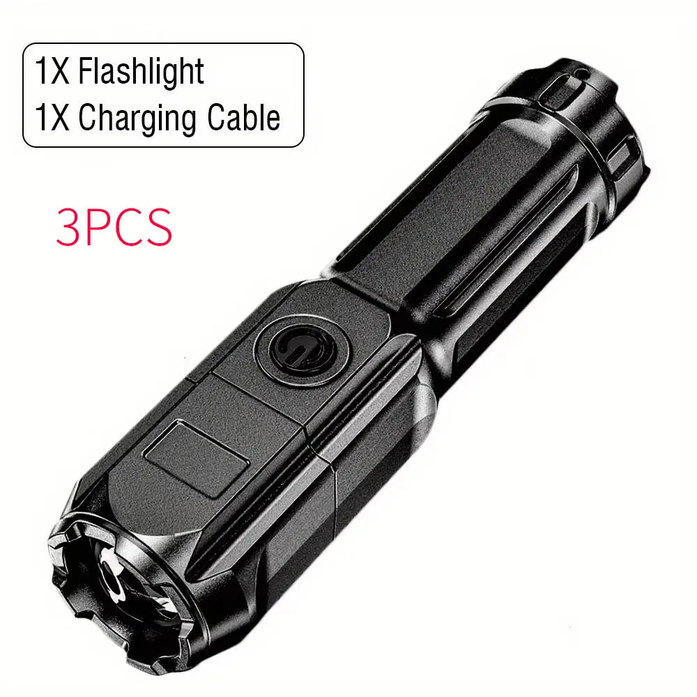 Portable UV Flashlight UV395NM Zoomable ABS Torch 3 Modes Camping Ultraviolet Flashlights for Pet Stacks Fluorescent Detection