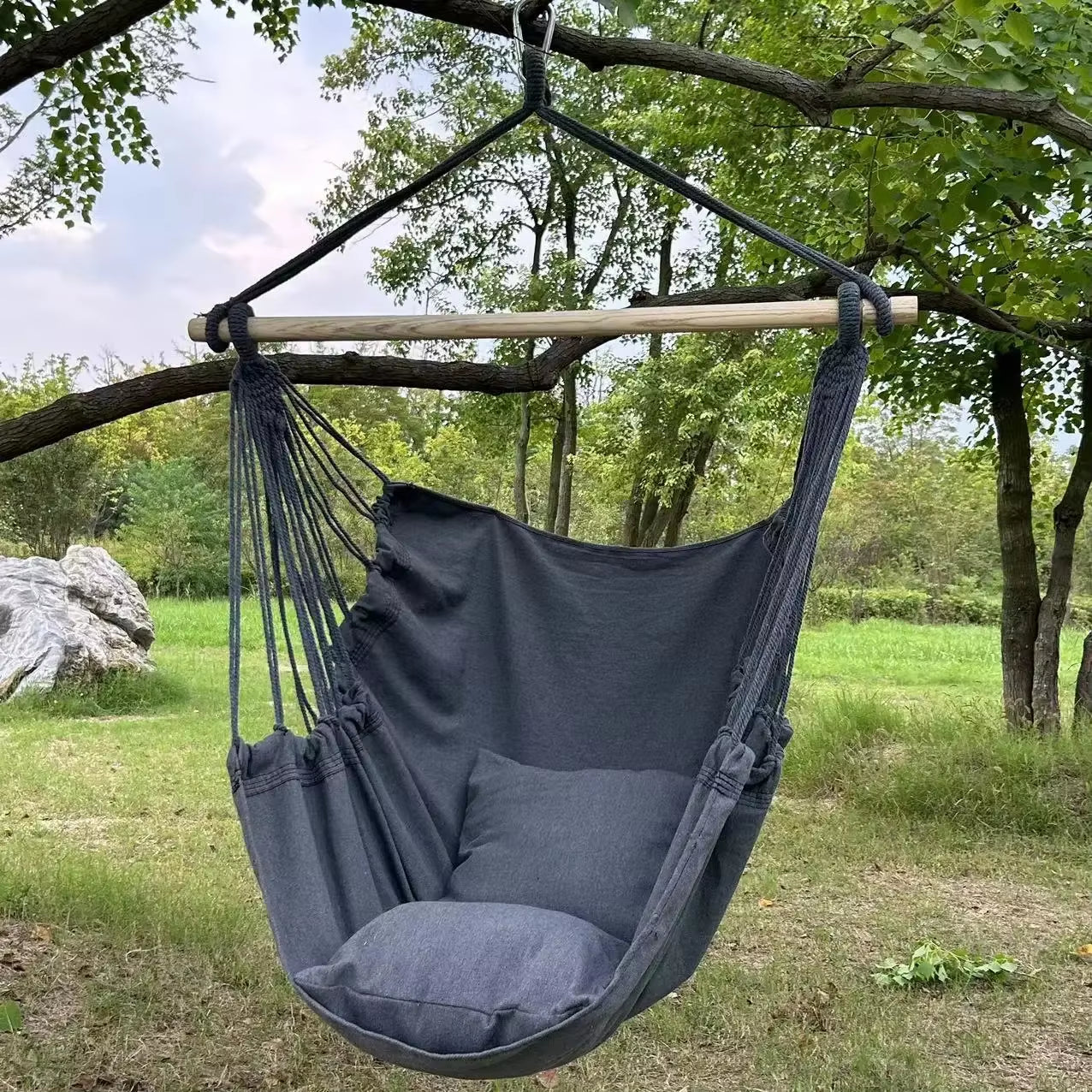 1Pc Leisure Fabric Hammock Chair Outdoor Swing Chair Hammock Dormitory Hammock Chair anti Rollover Hammock with Storage Bag