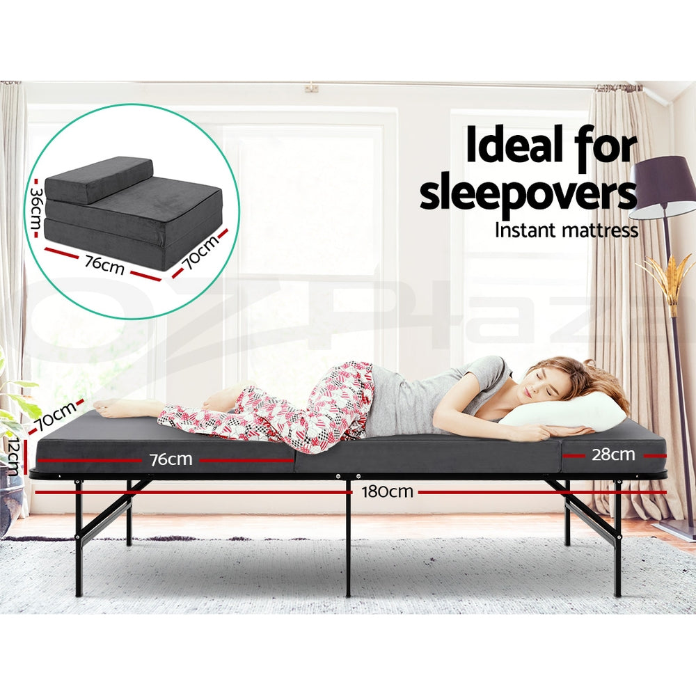 Giselle Foldable Foam Mattress Portable Folding Camping Bed Mat Double Single