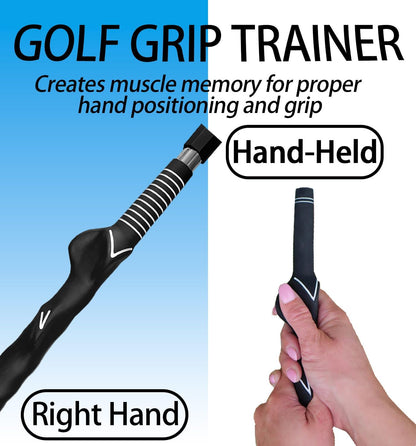Golf Swing Trainer Aid - Golf Training Aid to Improve Hinge, Forearm Rotation, Shoulder Turna and Grip.Portable Collapsible Swing Trainer Equipped with Golf Grip Trainer