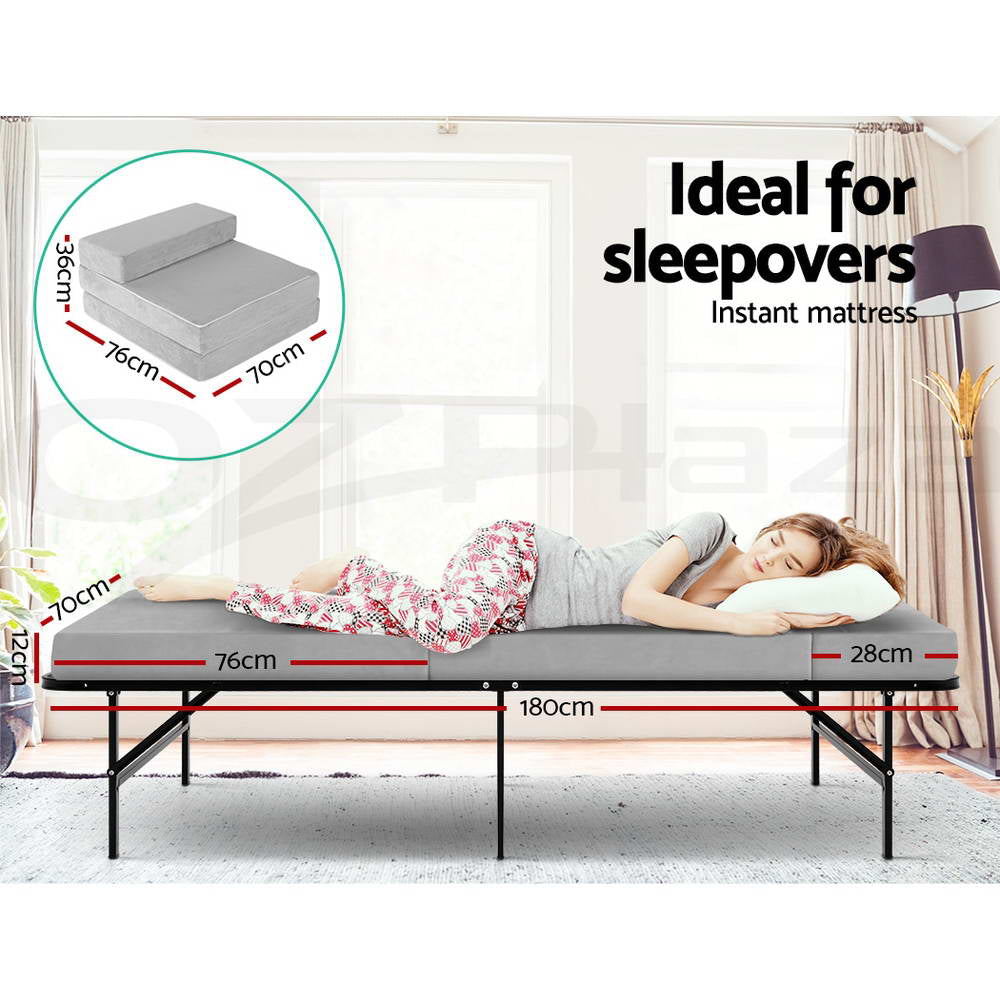 Giselle Foldable Foam Mattress Portable Folding Camping Bed Mat Double Single
