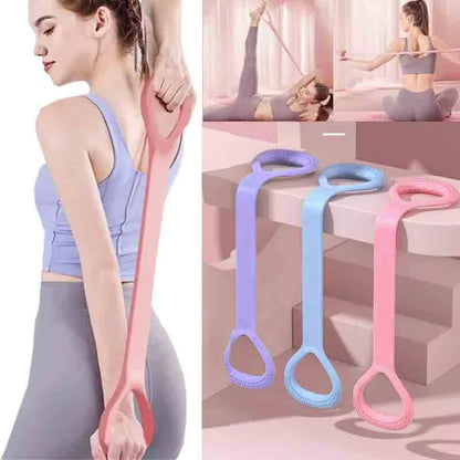 New 8-Character Puller Home Fitness Equipment Elastic Belt Yoga Auxiliary Female Open Shoulder Beauty Back Stretcher