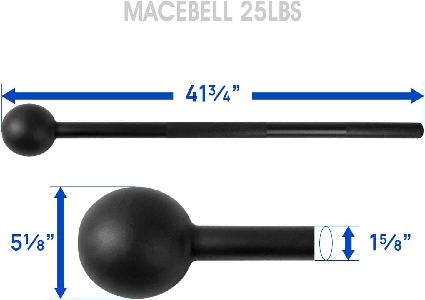 Steel Mace Bell for Strength Training, Shoulder, Grips & Forearms Workouts - Weight Available: 5, 7, 10, 15, 20, 25, 30 Lbs