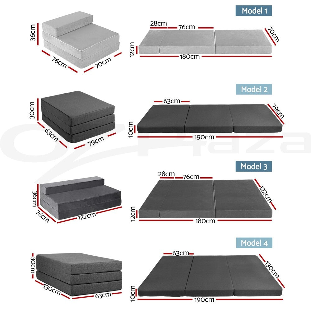 Giselle Foldable Foam Mattress Portable Folding Camping Bed Mat Double Single