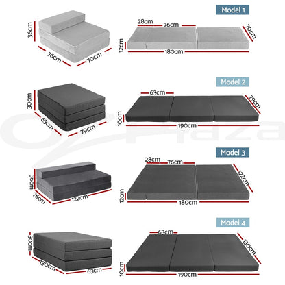 Giselle Foldable Foam Mattress Portable Folding Camping Bed Mat Double Single